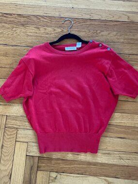 Liz Claiborne Red Shortsleeve Pullover Top